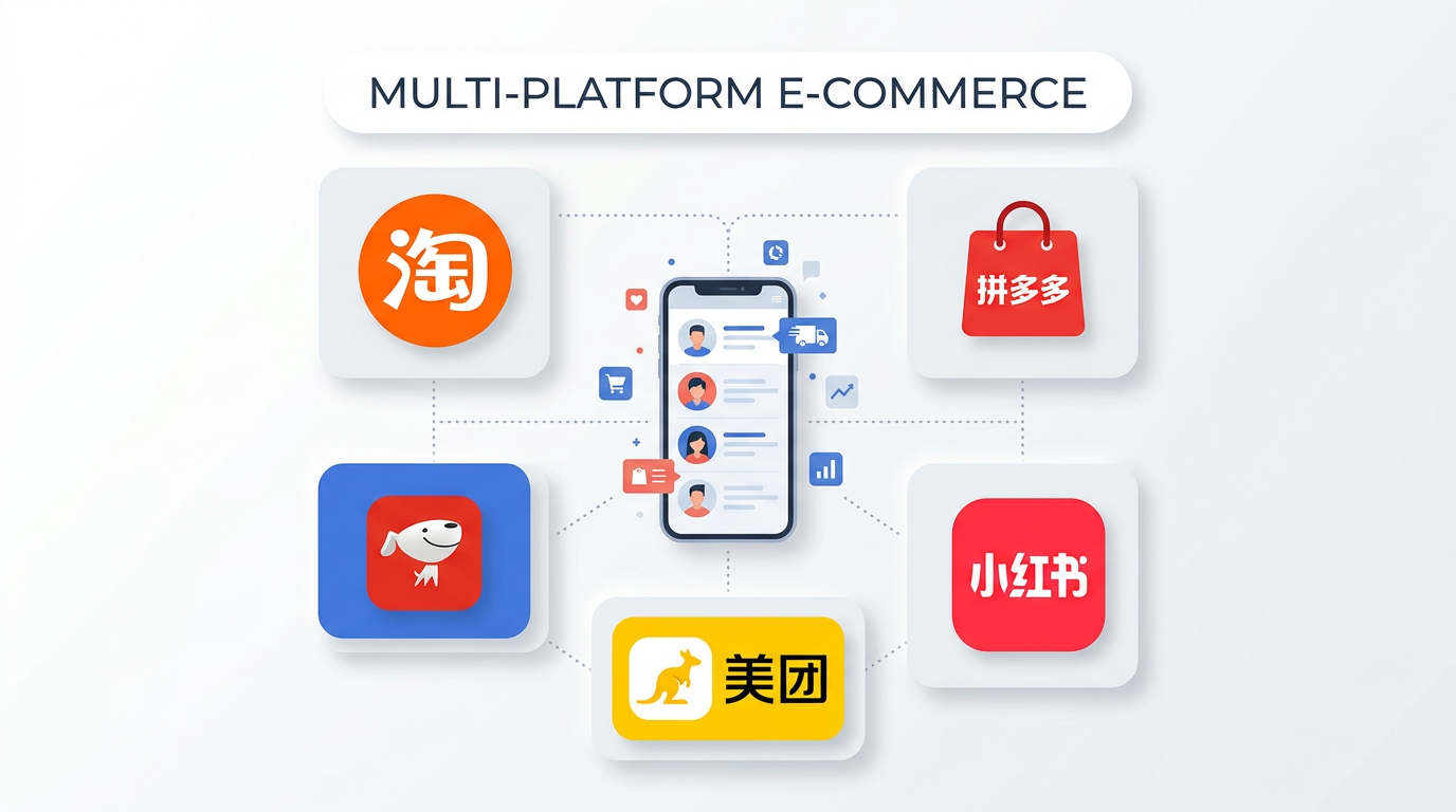 国内五大电商平台矩阵示意