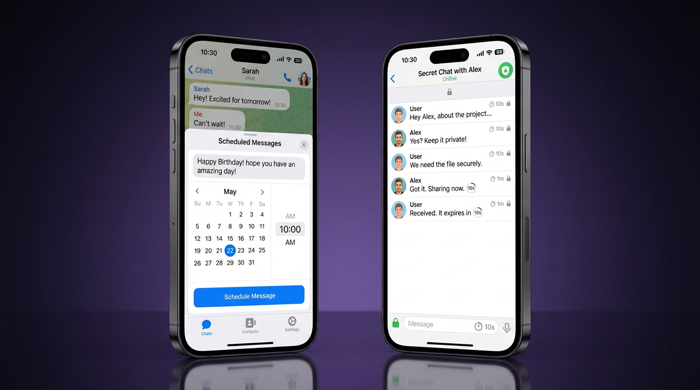 Telegram 定时消息与 Secret Chat 示意