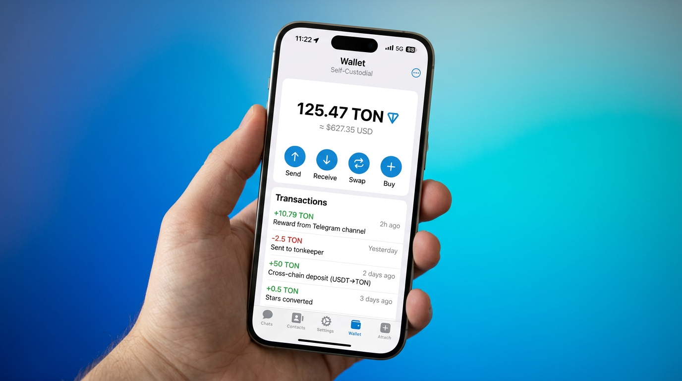 Telegram 内置 TON Wallet 示意