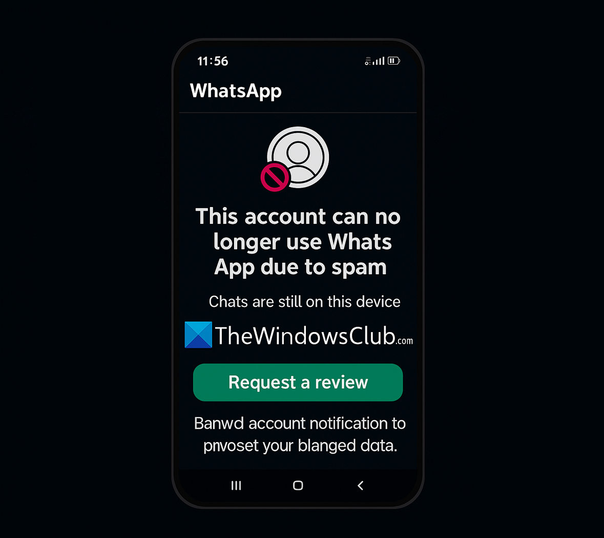 WhatsApp Request a Review 申诉按钮界面